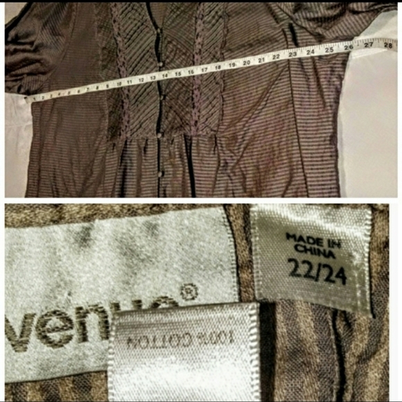 Avenue Top Size 3X Tunic Stripe Lace NWOT - Picture 10 of 11